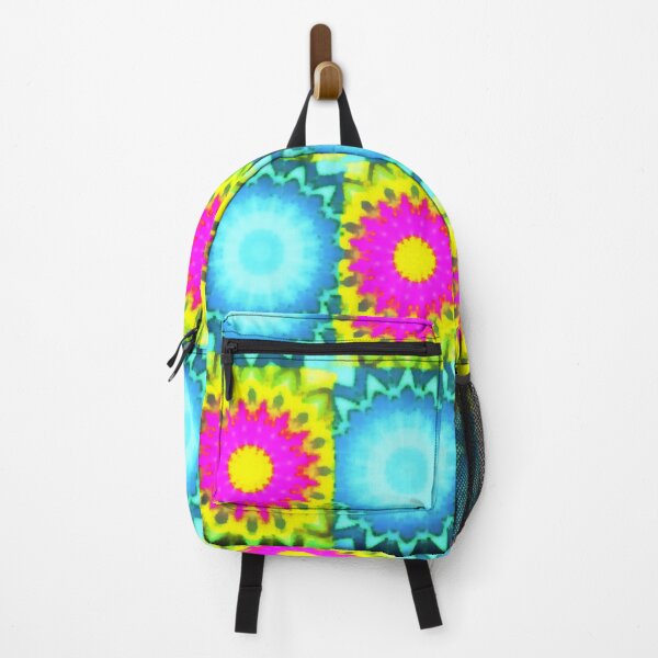 Item preview, Neon Pink, Blue And Yellow Flower Checkerboard Pattern Print designed and sold by Mary Riley.