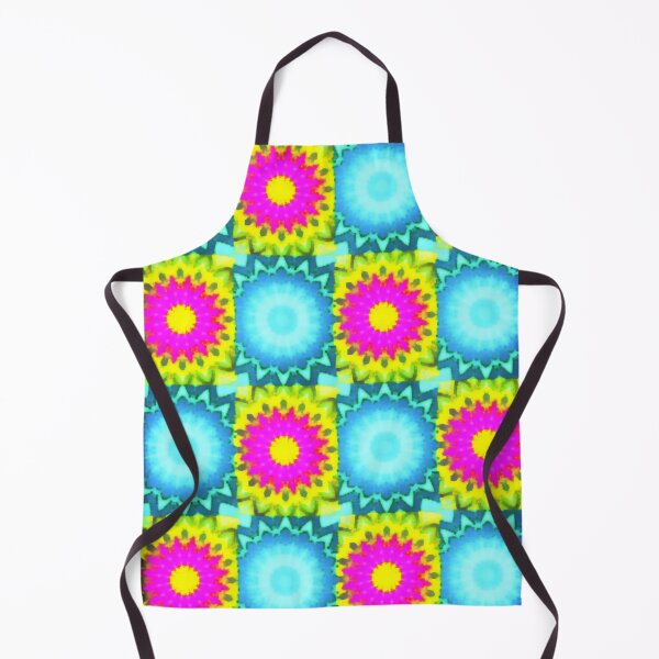 Item preview, Neon Pink, Blue And Yellow Flower Checkerboard Pattern Print designed and sold by Mary Riley.
