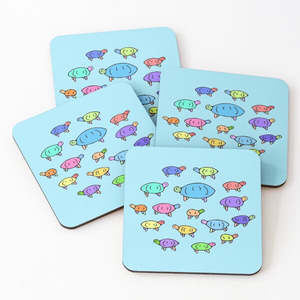 Item preview, Colorful Turtle Pattern, Cute Illustrated Turtles (blue) designed and sold by Davey's Designs.