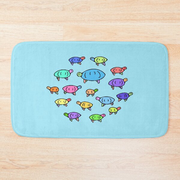 Item preview, Colorful Turtle Pattern, Cute Illustrated Turtles (blue) designed and sold by Davey's Designs.