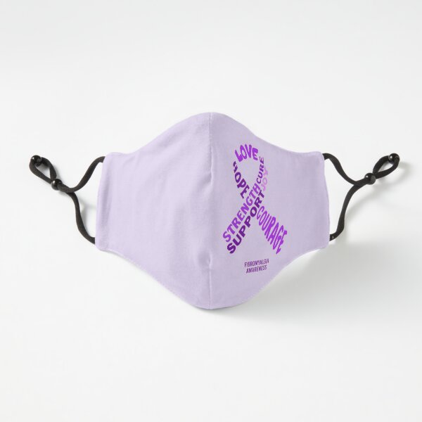 Fibromyalgia Awareness - Purple Awareness Ribbon With Words Fitted 3-Layer