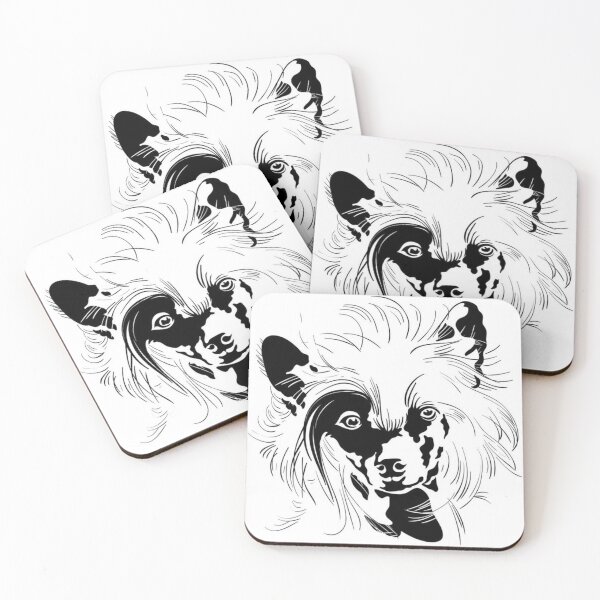 Item preview, Chinese Crested Dogs - full face art pets elegant dogs long haird designed and sold by Coolstuff4you71.