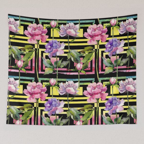 Item preview, Pink and lilac peonie flower pattern designed and sold by RoyalPeople.