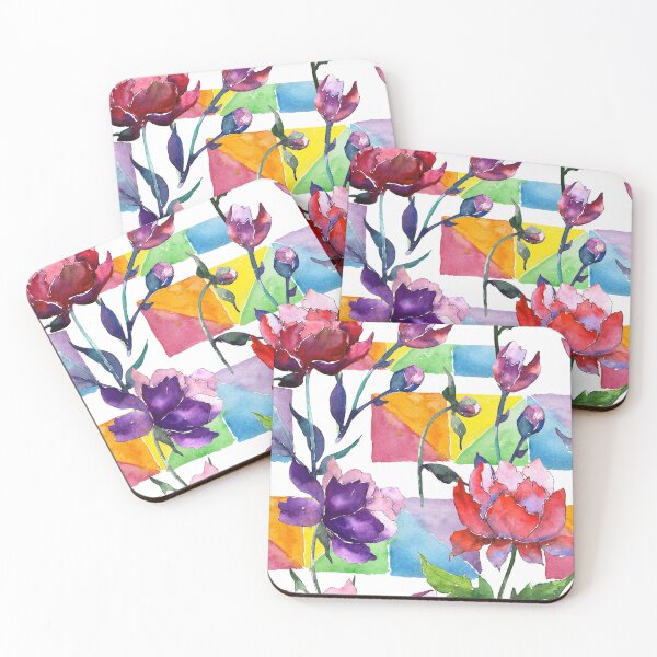 Item preview, Purple and red peonie flower pattern designed and sold by RoyalPeople.