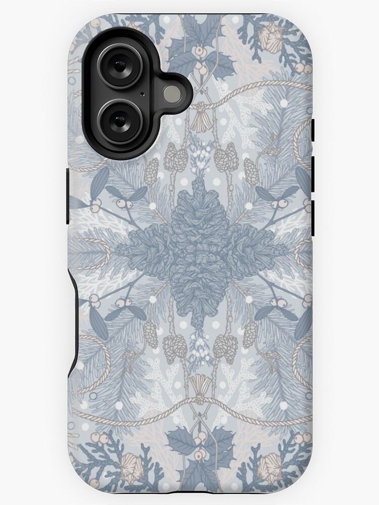 Thumbnail 1 of 4, iPhone Case, Winter Evergreens Surface Pattern Design designed and sold by karolfuldesigns.