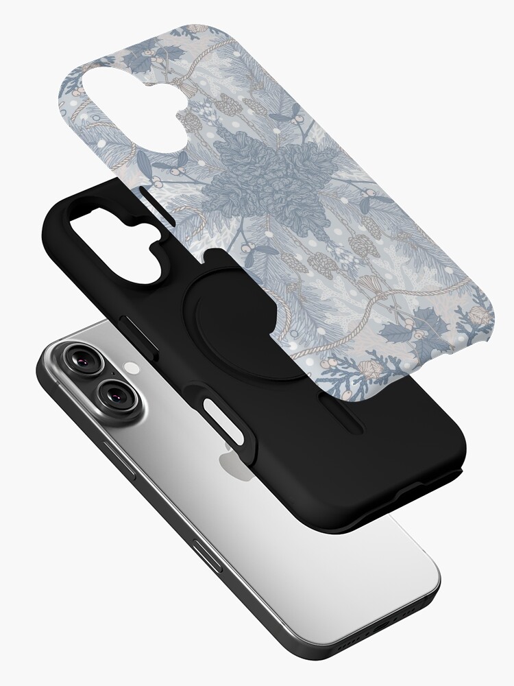 Thumbnail 2 of 4, iPhone Case, Winter Evergreens Surface Pattern Design designed and sold by karolfuldesigns.