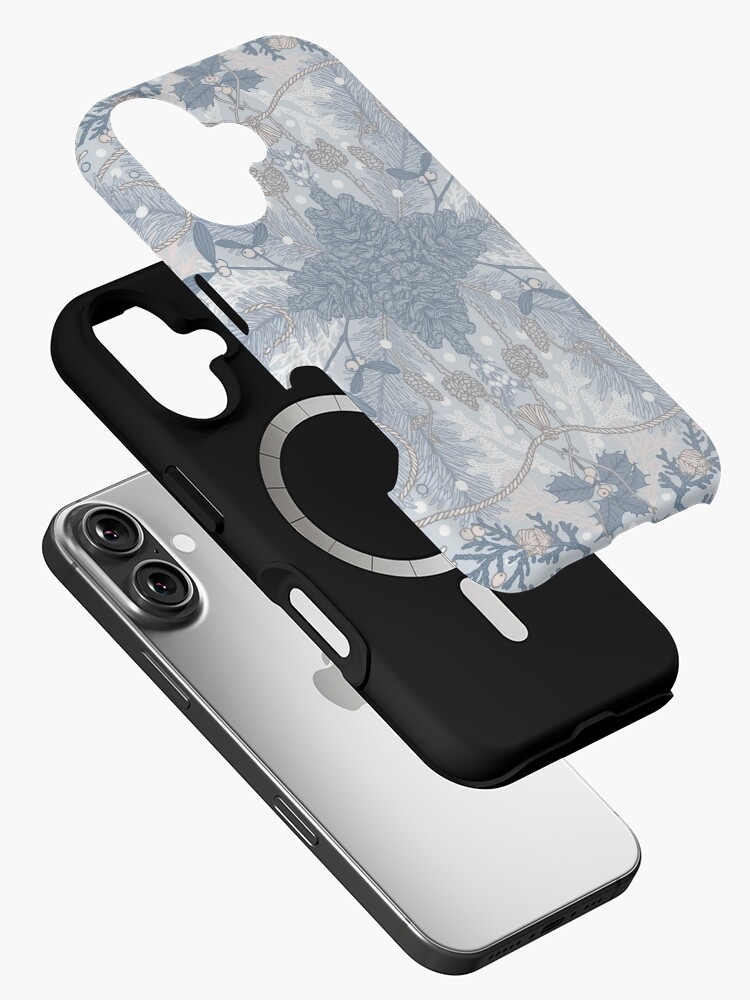 Thumbnail 2 of 4, iPhone Case, Winter Evergreens Surface Pattern Design designed and sold by karolfuldesigns.