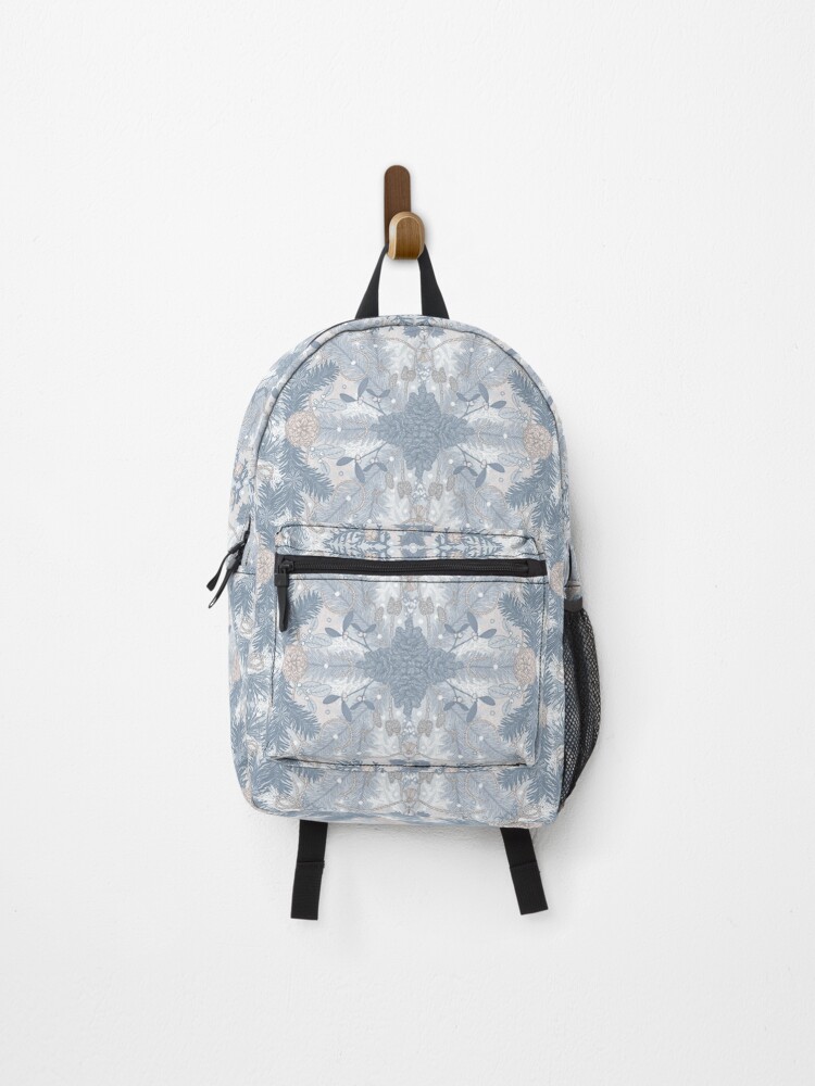 Thumbnail 1 of 3, Backpack, Winter Evergreens Surface Pattern Design designed and sold by karolfuldesigns.