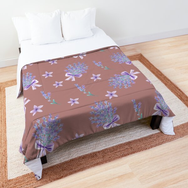Romantic Lavender On An Ash Rose Colored Background Comforter