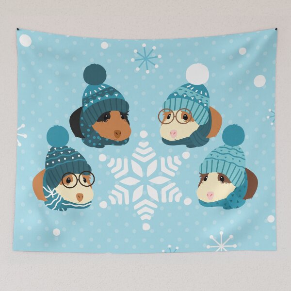 Item preview, Cute Guinea Pig with Snowflake in winter designed and sold by Lulupainting.