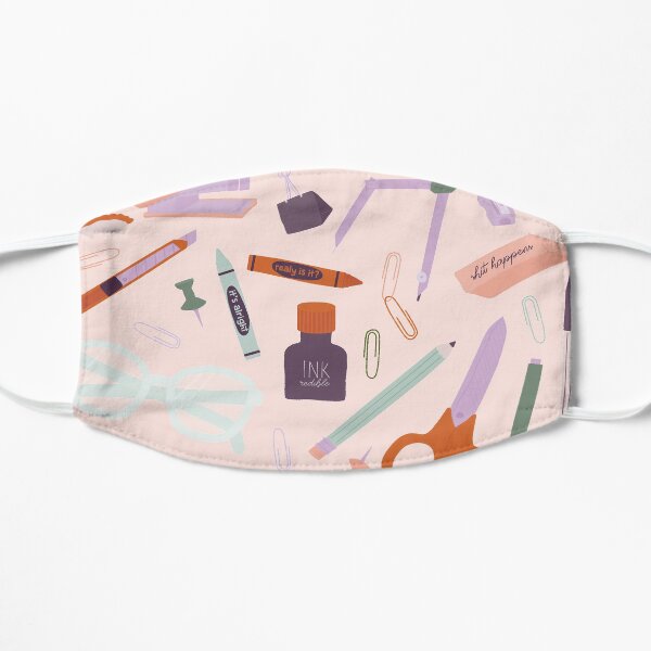 arty doodle pattern Flat Mask