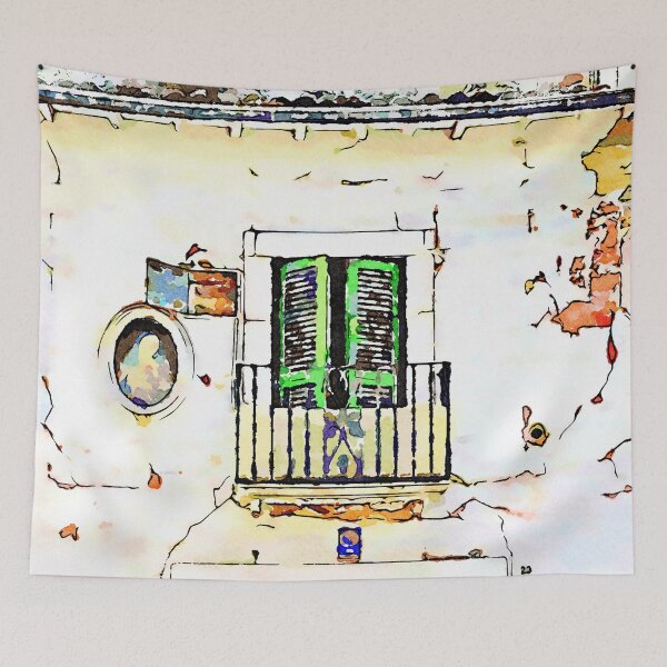 Item preview, L'Aquila: balcony with window and votive shrine designed and sold by Giuseppe Cocco.