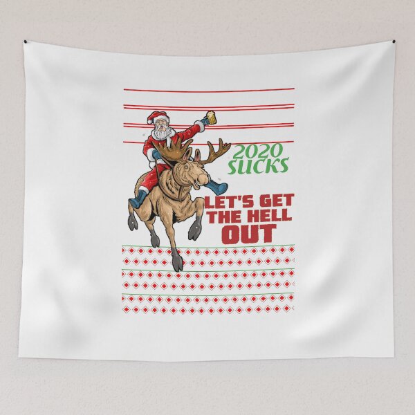 Item preview, 2020 sucks Santa riding horse Classic T-Shirt designed and sold by thebearderhood.