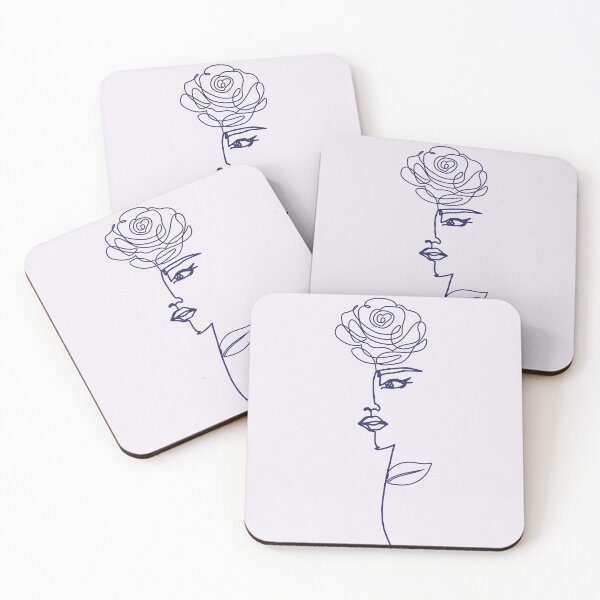 Item preview,  Women Face with Flowers Nymph Line Art  designed and sold by HerMindSpeaks.