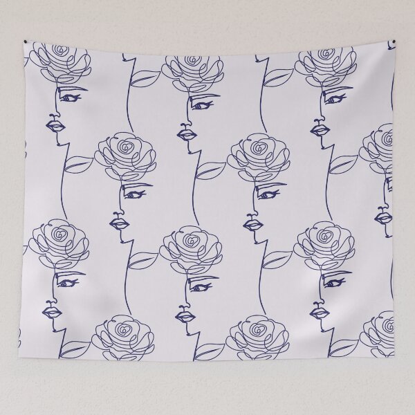 Item preview,  Women Face with Flowers Nymph Line Art  designed and sold by HerMindSpeaks.