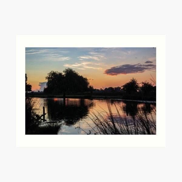 A Tranquil Lake Before Sunrise Art Print