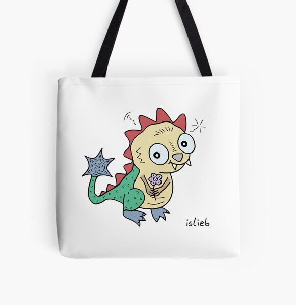 Blumendrachen Allover-Print Tote Bag