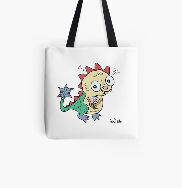 Blumendrachen Allover-Print Tote Bag