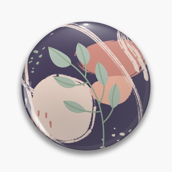 Item preview, Abstract shapes dots and lines plant leaves earth colors digital design illustration 63 designed and sold by MyBlackDreams.