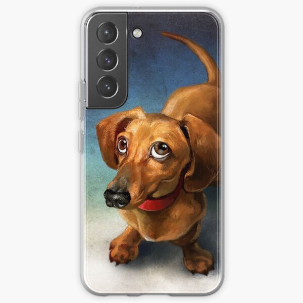 Dachshund Dog cute Portrait Art Samsung Galaxy Soft Case