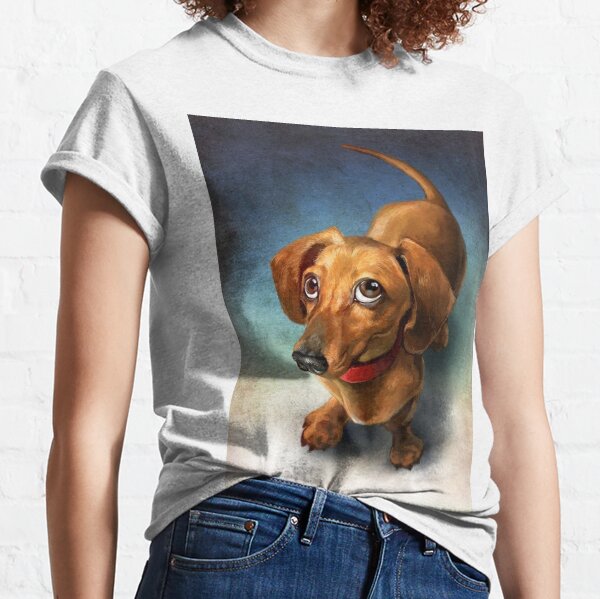 Dachshund Dog cute Portrait Art Classic T-Shirt