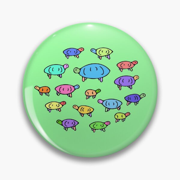 Item preview, Colorful Turtle Pattern, Cute Illustrated Turtles (green) designed and sold by Davey's Designs.
