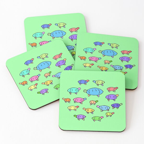 Item preview, Colorful Turtle Pattern, Cute Illustrated Turtles (green) designed and sold by Davey's Designs.