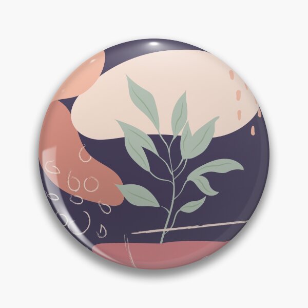 Item preview, Abstract shapes lines and dots plant leaves earth colors digital design illustration 64 designed and sold by MyBlackDreams.