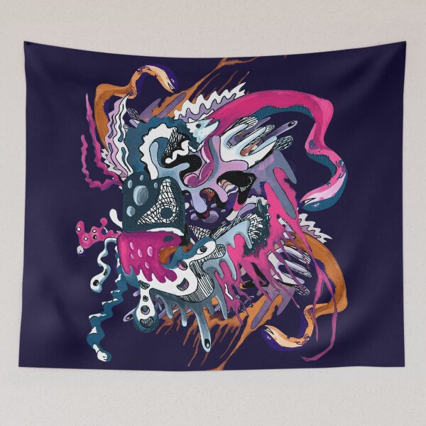 Item preview, Snakes and fishes abstract designed and sold by theinkypensieve.