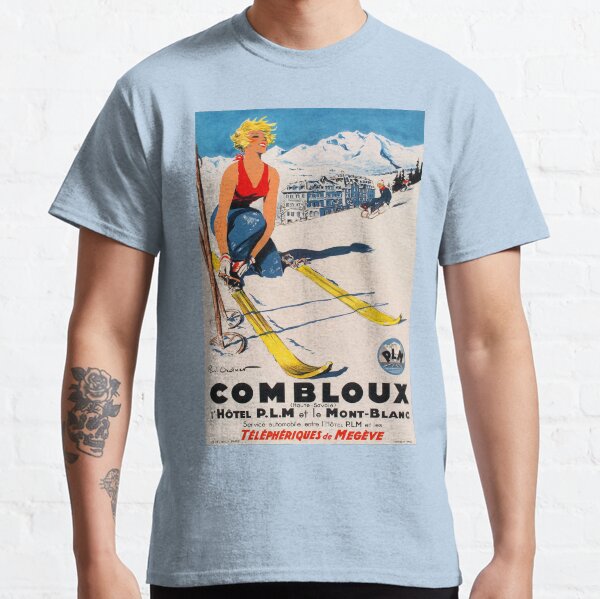 Item preview, retro combloux teleski lhotel plm et le mont blanc vintage reclame designed and sold by CorasPosters.