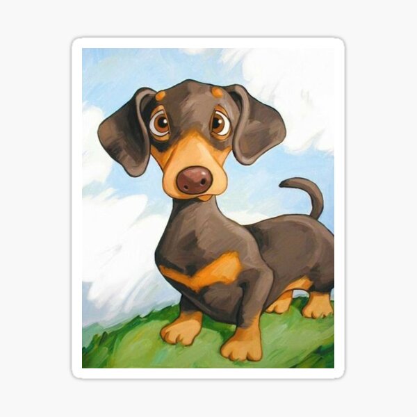 "Dachshund Dog cute Portrait Art cartoon dogs" Sticker for Sale by Coolstuff4you71 | Redbubble