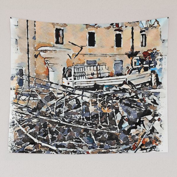 Item preview, L'Aquila: rubble and fountain designed and sold by Giuseppe Cocco.