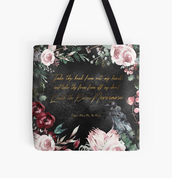 Poe's Raven All Over Print Tote Bag