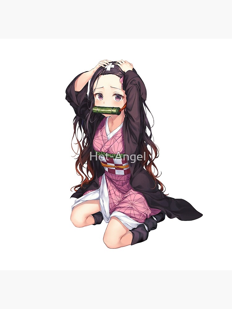 Kimetsu No Yaiba Manga Anime Demon Girl Nezuko Kamado Demon Slayer Cute Otaku Style Drawing Pack Of Stickers White Tote Bag By Hot Angel Redbubble