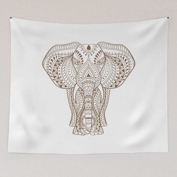 Item preview, Indian Hand Drawn Elephant Art designed and sold by JTS STORE.