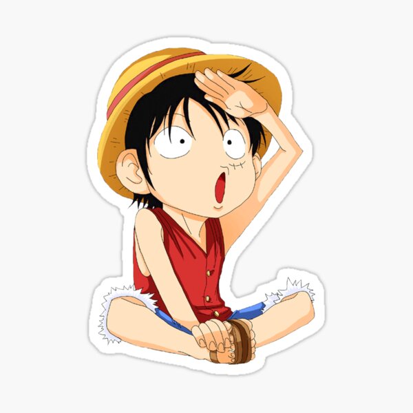 Sticker Luffy Chibi Redbubble