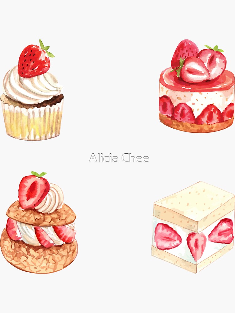 Fruit Parfait Set Sticker for Sale by Alicia Chee