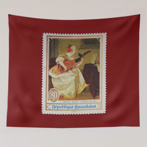 Item preview, A Young Lady Playing Lute 1969 Stamp designed and sold by StampCollection.
