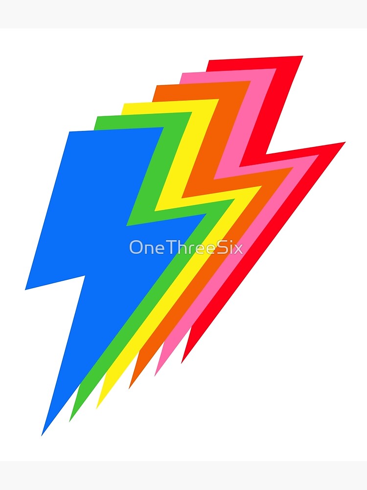 "Rainbow, Lightning Bolt, Stripes " Photographic Print by