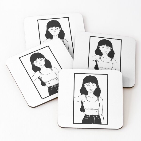 Aperçu de l'œuvre Illustration style manga anime portrait femme cheveux longs créée et vendue par inker20.