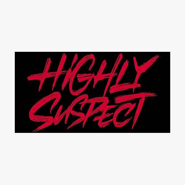 Item preview, Highly Suspect. Red text designed and sold by Zagach Letters.