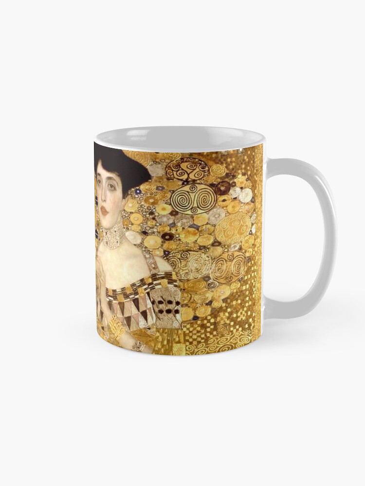 Original Acrylic Painting of a Woman Yellow Gold Coffee Mug