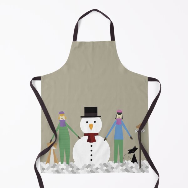 Item preview, Girls making a snowman with a cat and dog. Illustrated in kirigami, origami, papercraft style designed and sold by chattleyworks.