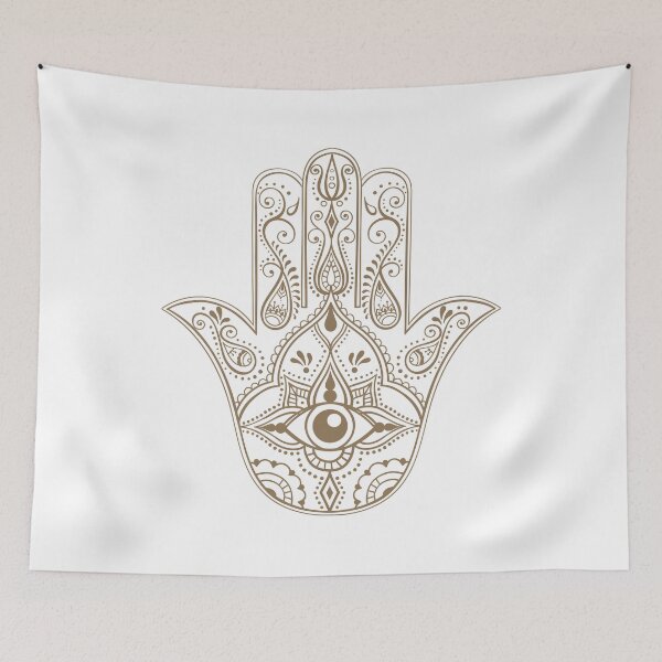 Item preview, Indian Hand Drawn Hamsa Art designed and sold by JTS STORE.