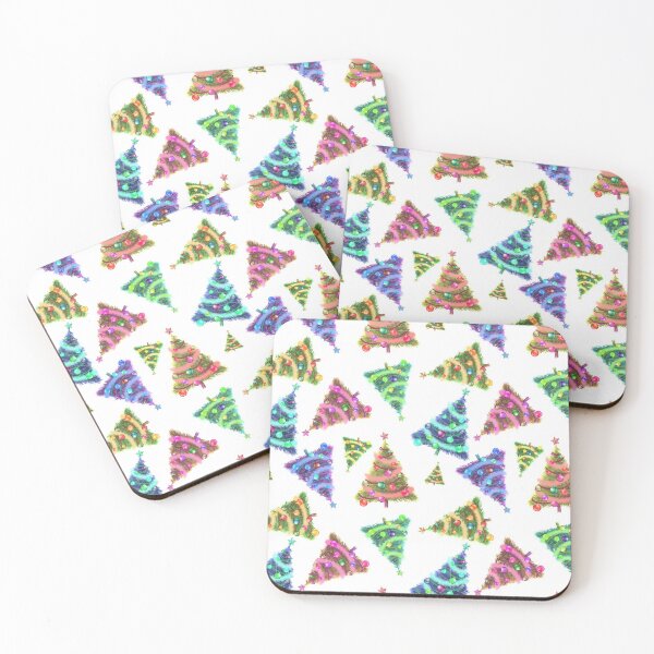 Item preview, Multicolored Christmas trees designed and sold by ViridianWonders.