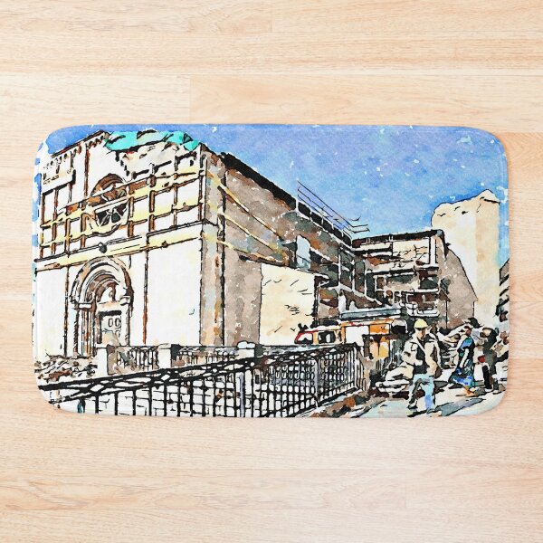 Item preview, L'Aquila: collapsed church with grating and rubble designed and sold by Giuseppe Cocco.