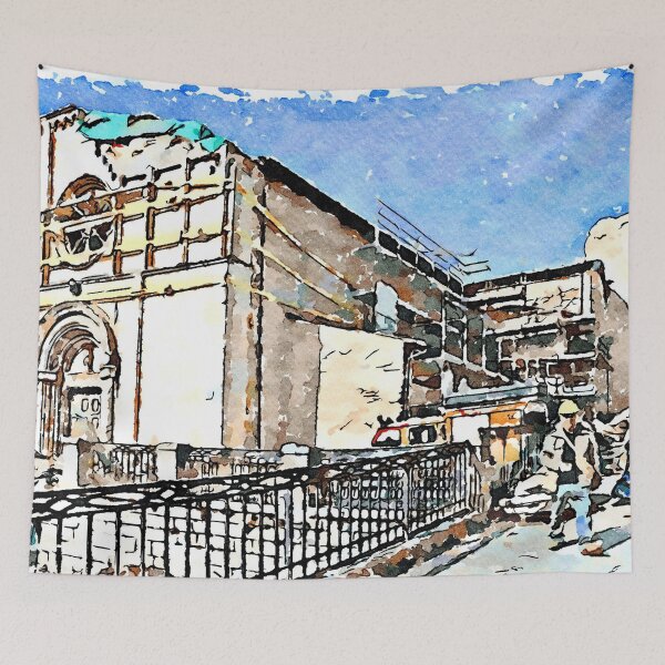 Item preview, L'Aquila: collapsed church with grating and rubble designed and sold by Giuseppe Cocco.