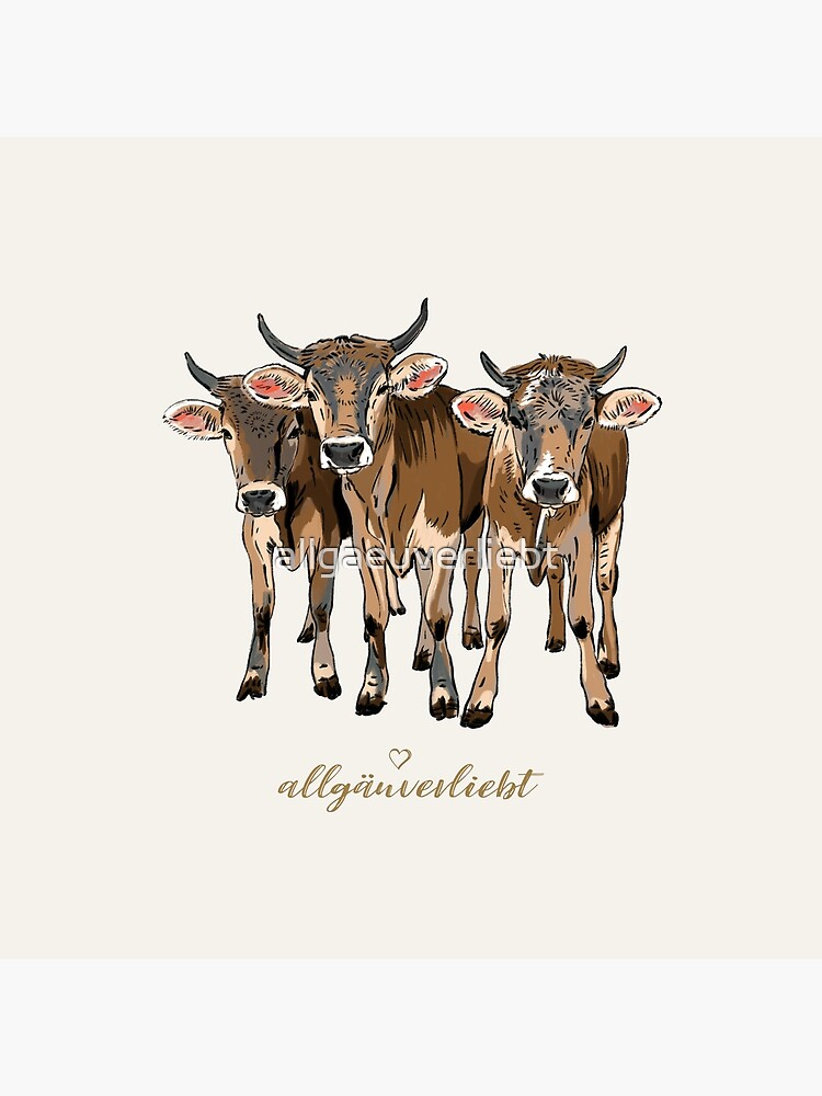 Thumbnail 3 von 3, Leinwanddruck, allgäuverliebt – Drei Allgäuer Jungkühe designt und verkauft von allgaeuverliebt.