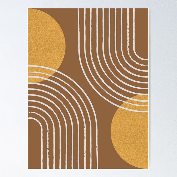 Orange Sun Rainbow Abstract - Mid century modern