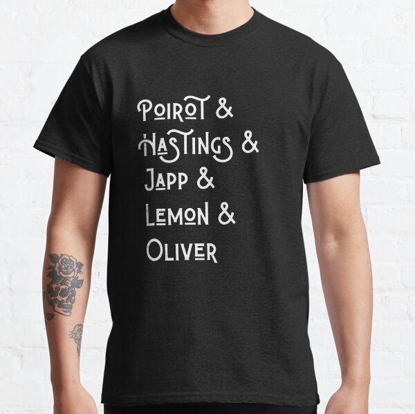 Hercule Poirot Characters Agatha Christie Classic Crime Detective Fiction Gift Classic T-Shirt